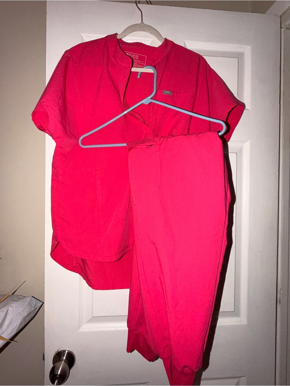 Figs Women's Scrub Top in Hot Pink